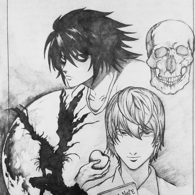 Death Note: sketch a lápis de L viraliza no Instagram