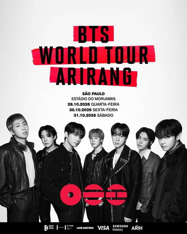 BTS confirma datas das excursões 2027 e 2028; ARMY já pode marcar na agenda