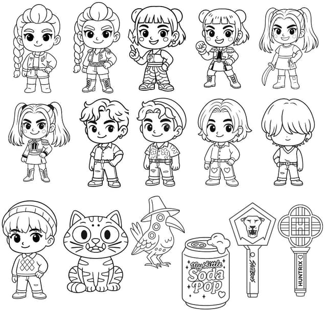Doodles of ur faves lança templates K-pop para colorir e organizar fãs de Seventeen e Ateez