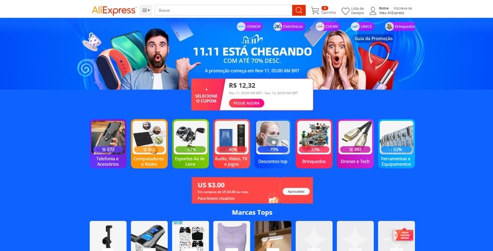 AliExpress conecta grupos de mensagens a compras coletivas na campanha do 11.11 no Brasil
