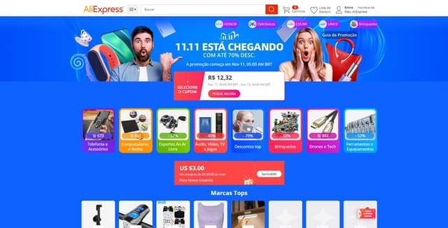 AliExpress conecta grupos de mensagens a compras coletivas na campanha do 11.11 no Brasil