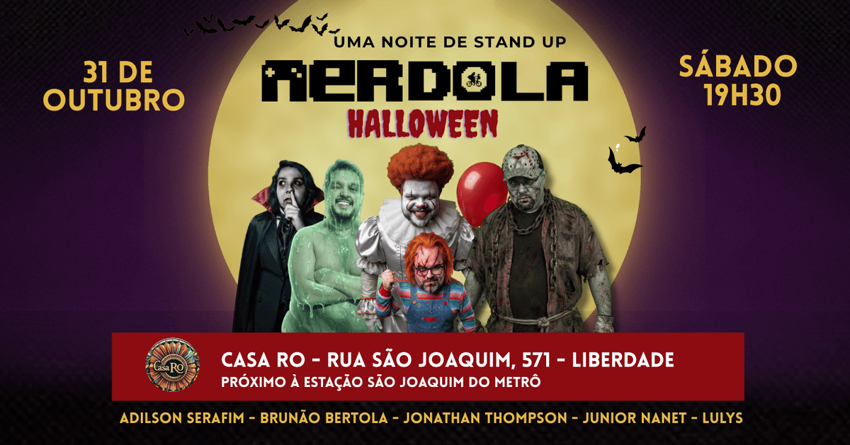 Nerdolashow convida para Halloween com stand-up, cosplay e cultura pop