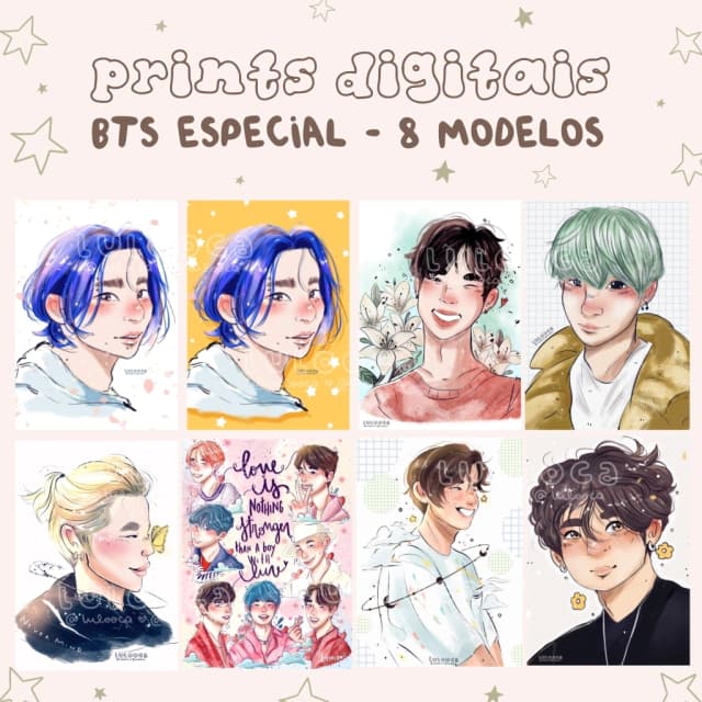 BTS e anime: fanart personalizado agora pode ser pedido no Instagram