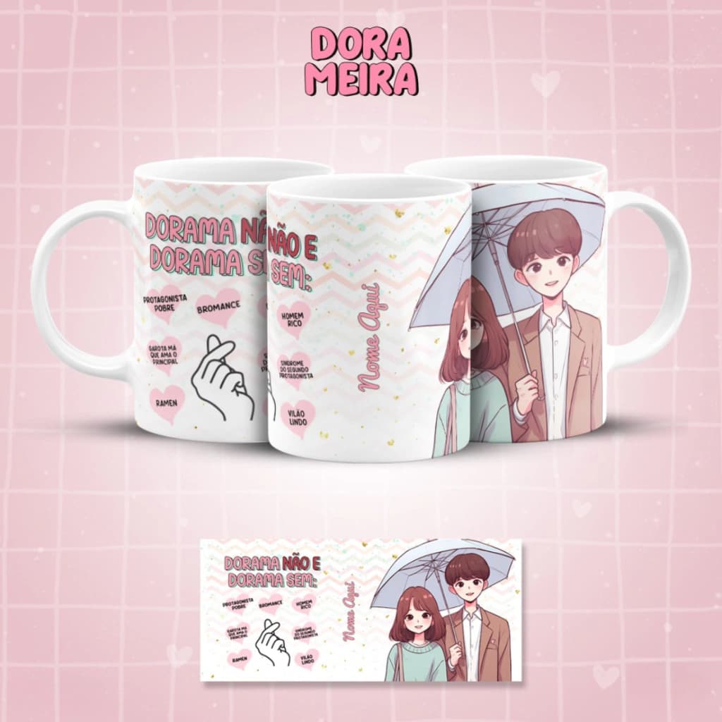 Caneca personalizada de doramas chega da Elaine Papelaria e já vira presente ideal