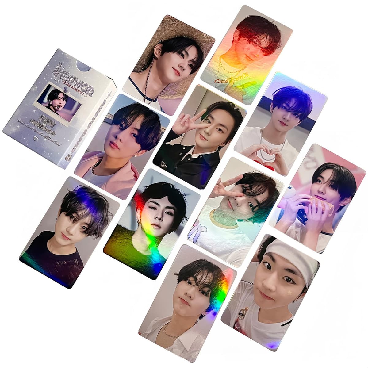 Coleção completa de fotocards K‑pop, incluindo Jungwon (ENHYPEN), à venda na Austrália por US$4 cada