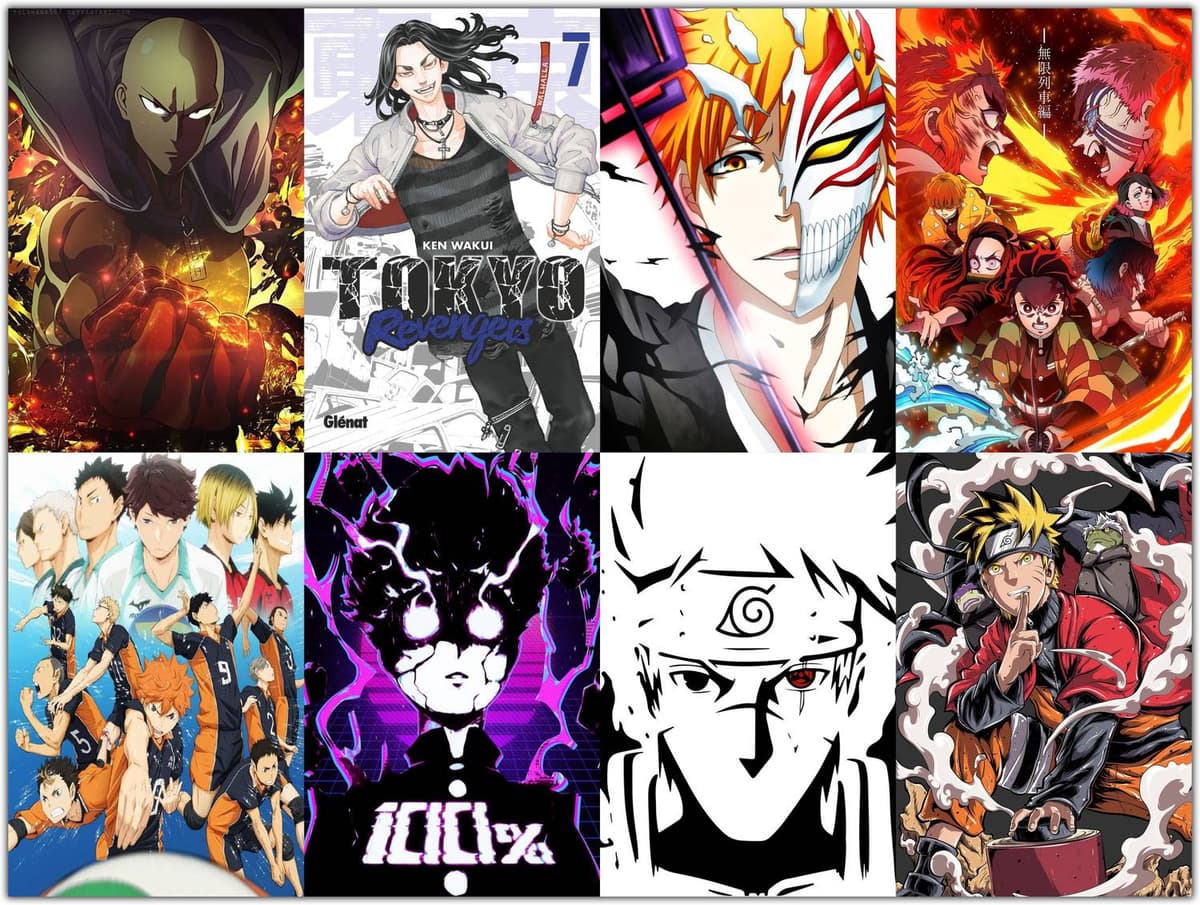 Anime Wall Set: 1.200 Rs e posters que transformam seu quarto em sonho otaku, envie DM para comprar