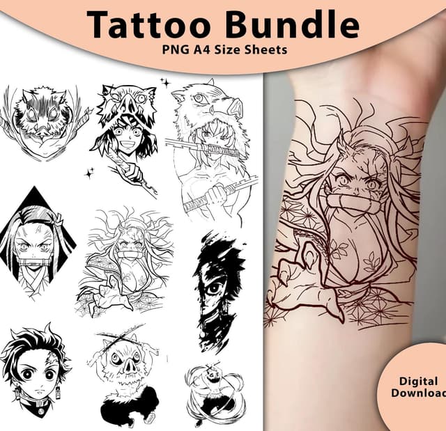 Kaiju Drinks Tattoo Flashes à venda por 300 € e original em aquarela para fãs de Godzilla